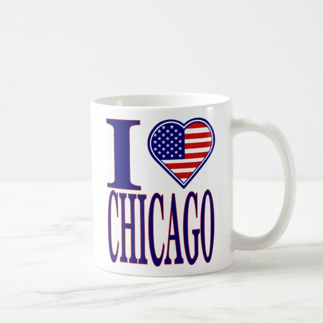 I Love Chicago Forth Of July Edition Mug (Right)