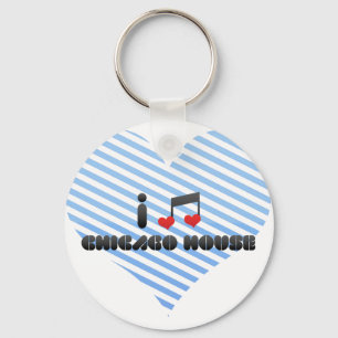 I Love Chicago House Keychain