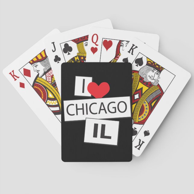 I Love Chicago IL Playing Cards (Back)