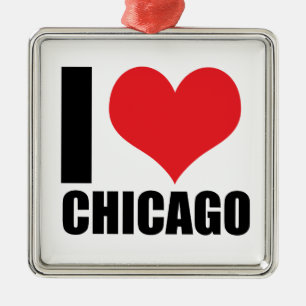 I love Chicago Metal Ornament