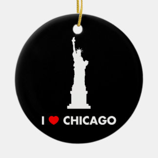 I Love Chicago - Statue of Liberty Ceramic Ornament