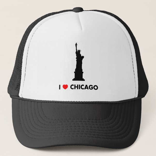 I Love Chicago - Statue of Liberty Trucker Hat (Front)