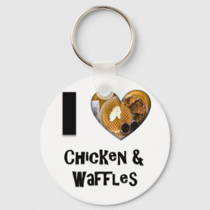 I Love Chicken and Waffles Keychain