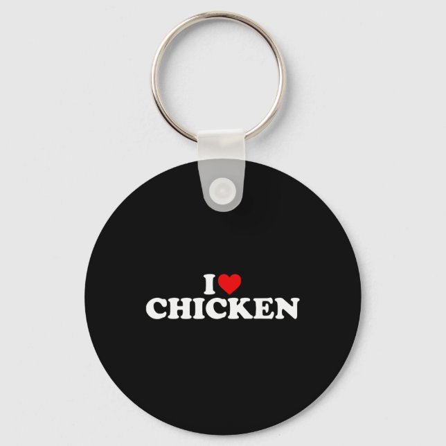 I Love Chicken - Heart  Keychain (Front)