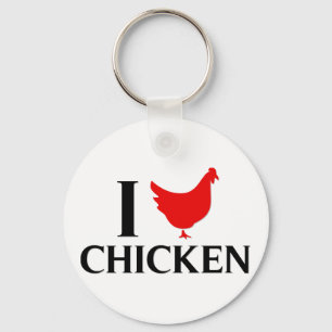 I Love Chicken Keychain