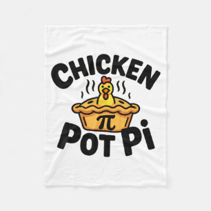 I Love Chicken Pot Pi Math Food Pun Fleece Blanket