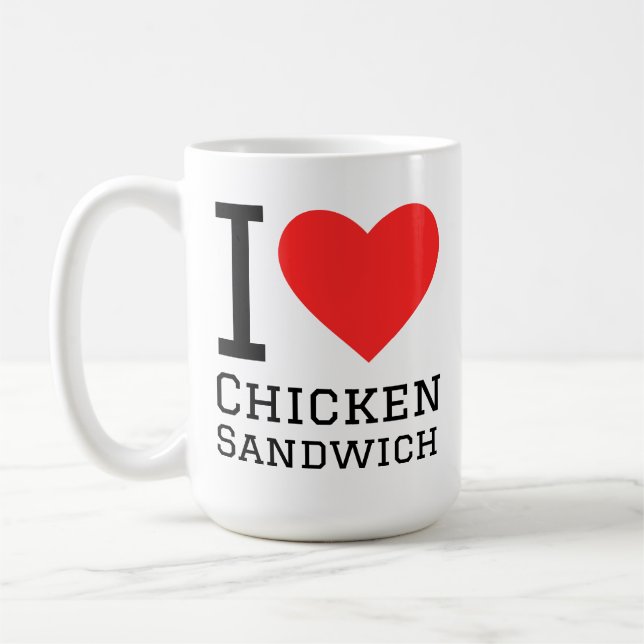 I love chicken sandwich coffee mug (Left)
