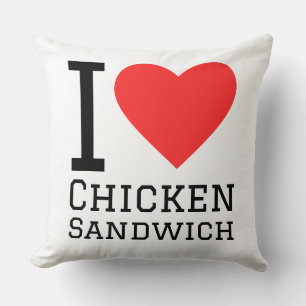 I love chicken sandwich throw pillow