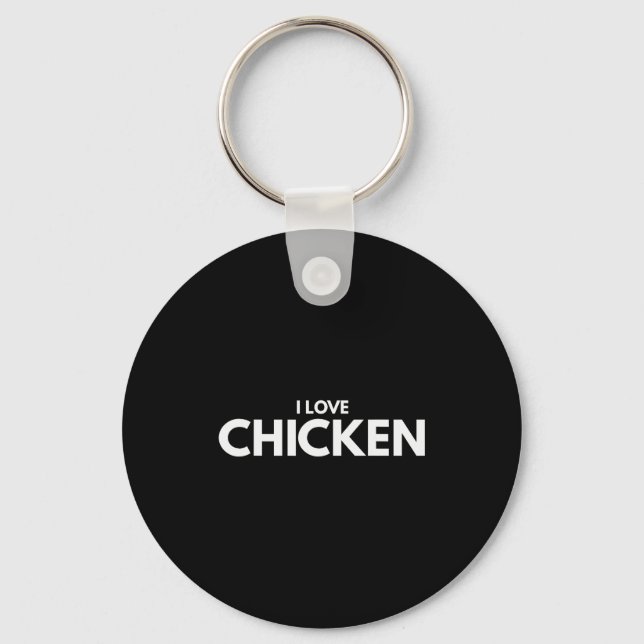 I Love Chicken Tee Shirt  Keychain (Front)