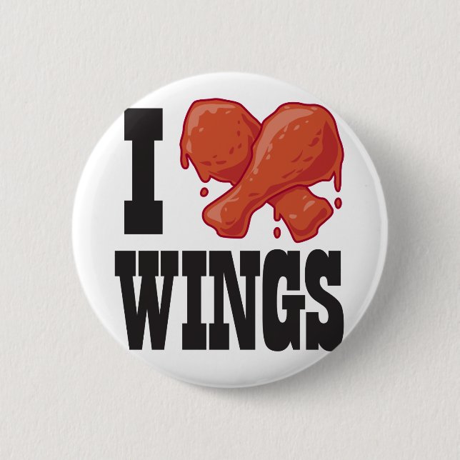 I Love Chicken Wings 2 Inch Round Button (Front)