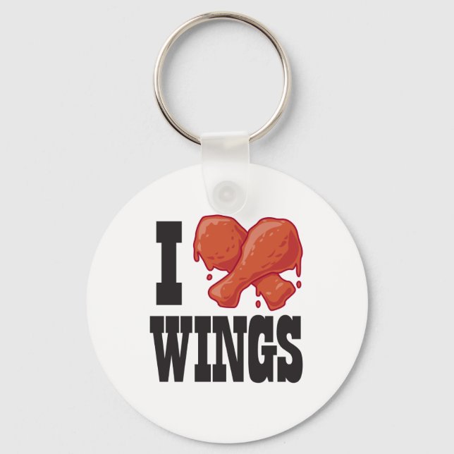 I Love Chicken Wings Keychain (Front)