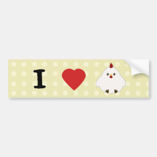 I Love Chickens Bumper Sticker