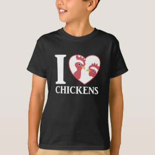 I Love Chickens Chicken And Rooster In My Heart T-Shirt