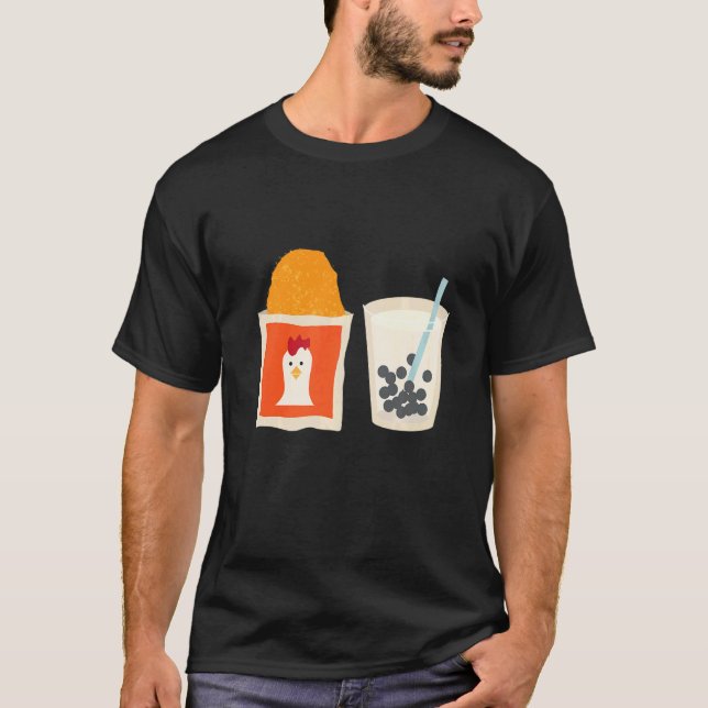 I Love Chickens Especially When Fried Bubble Tea T-Shirt (Front)