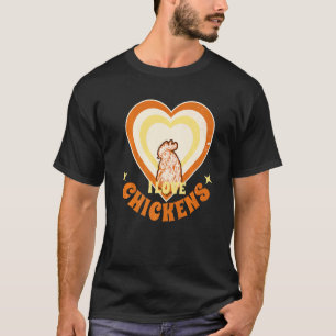 I Love Chickens Farmer Gardner Chicken Heart Grap T-Shirt