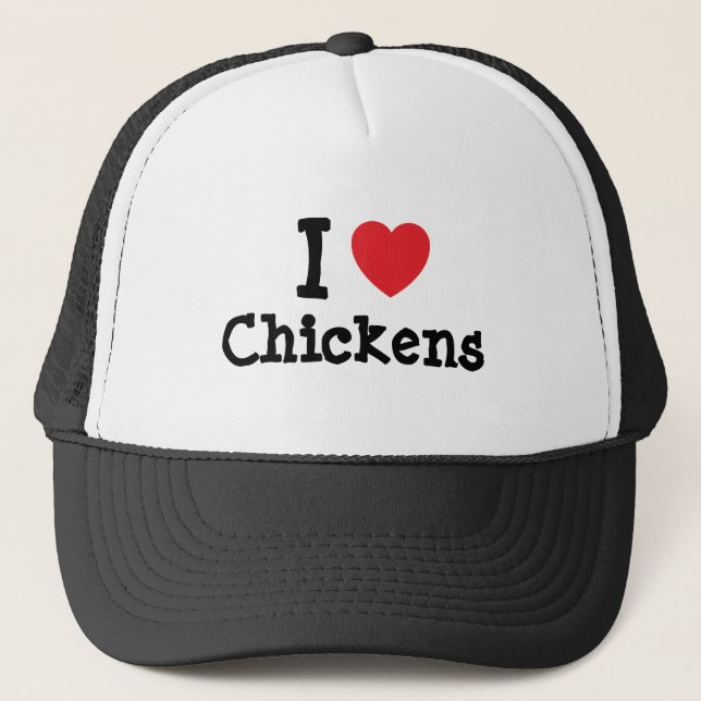I love Chickens heart custom personalized Trucker Hat (Front)