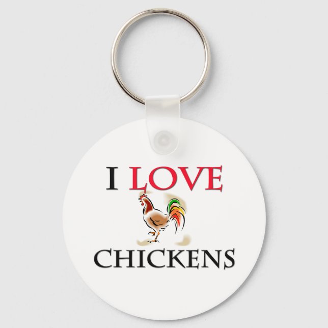 I Love Chickens Keychain (Front)