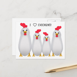 I Love Chickens! Postcard