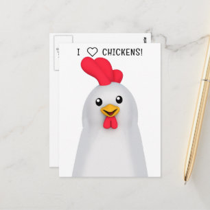 I Love Chickens! Postcard