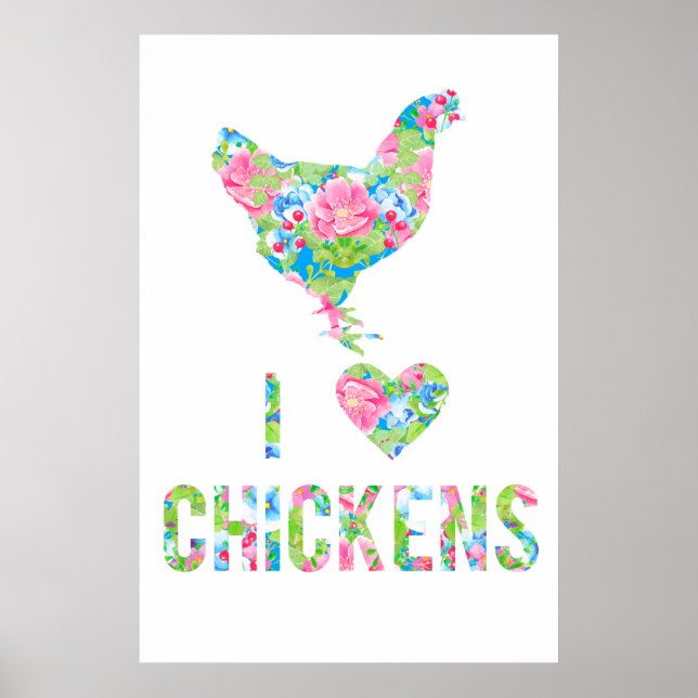 I Love Chickens Poster Commande spéciale (Devant)