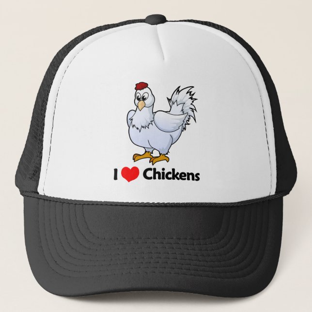 I Love Chickens Trucker Hat (Front)