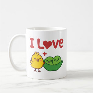 I Love Chickpeas Hummus Kawaii Coffee Mug
