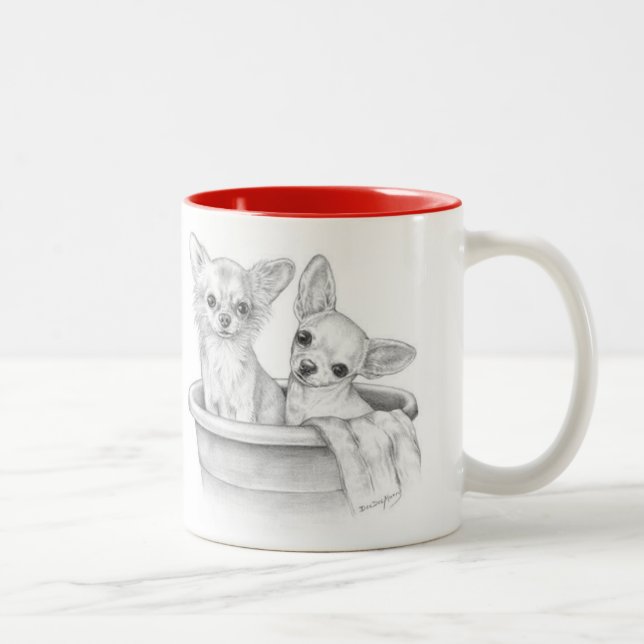 I Love  Chihuahuas Two-Tone Coffee Mug (Right)