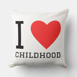 I love childhood throw pillow