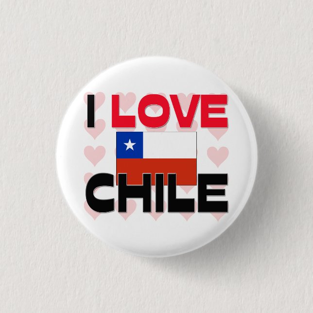 I Love Chile 1 Inch Round Button (Front)