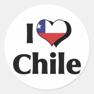I Love Chile Flag Classic Round Sticker