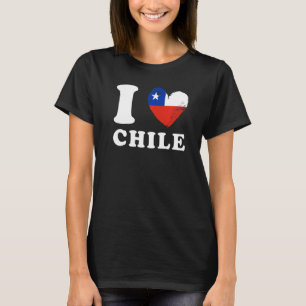 I Love Chile  Heart Flag Chile T-Shirt