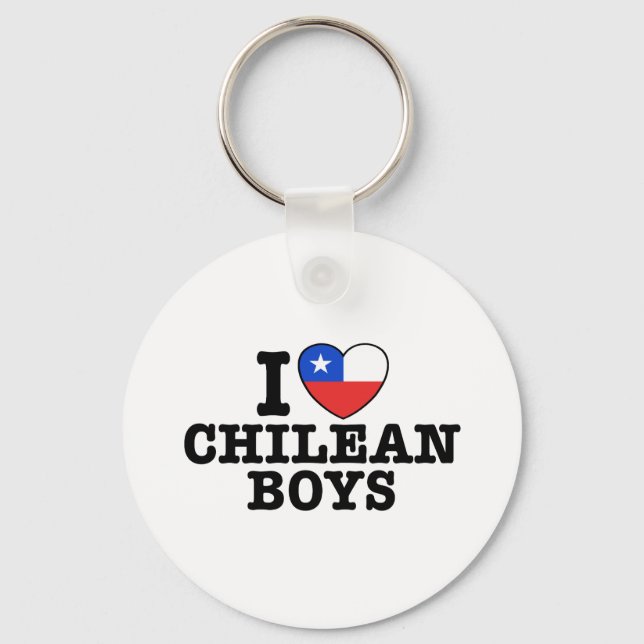 I Love Chilean Boys Keychain (Front)