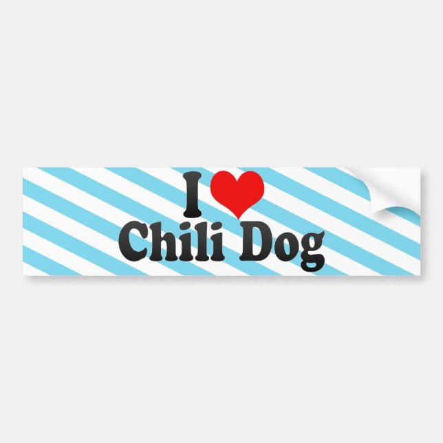 I Love Chili Dog Bumper Sticker (Front)