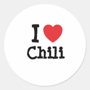 I love Chili heart T-Shirt Classic Round Sticker