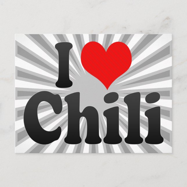 I love Chili Postcard (Front)