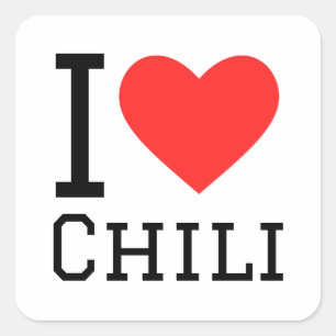 I love chili square sticker