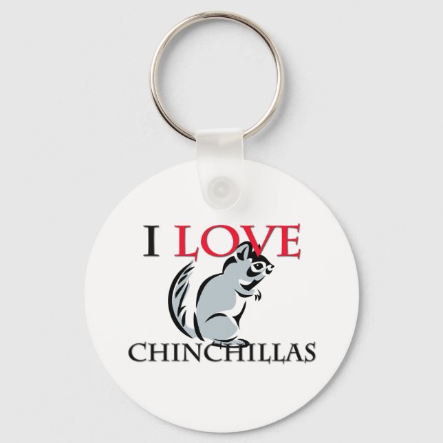 I Love Chinchillas Keychain (Front)