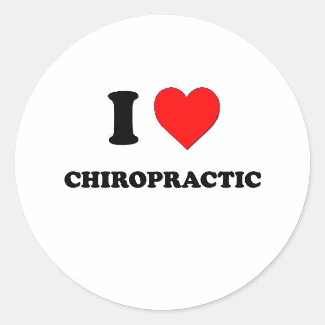I love Chiropractic Classic Round Sticker (Front)