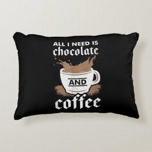 I Love Chocolate And Coffee Accent Pillow