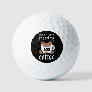 I Love Chocolate And Coffee Golf Balls
