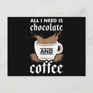 I Love Chocolate And Coffee Holiday Postcard