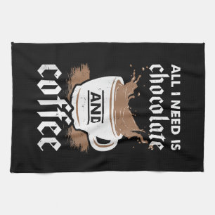 I Love Chocolate And Coffee Kitchen Towel