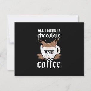 I Love Chocolate And Coffee RSVP Card