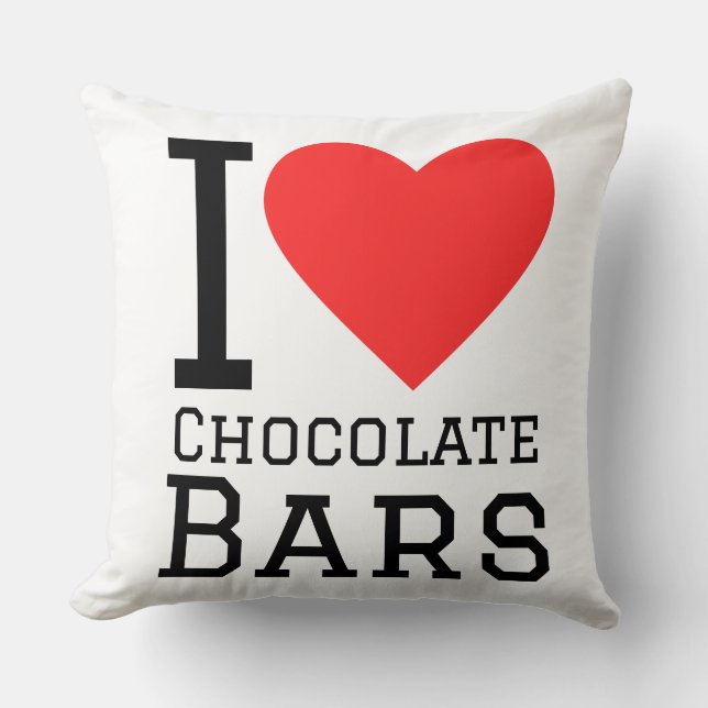 I love chocolate bars throw pillow (Front)