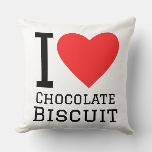 I love chocolate biscuit throw pillow