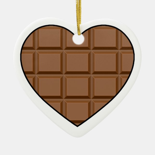 I Love Chocolate Ceramic Ornament (Front)