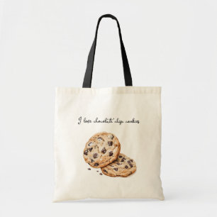 I love chocolate chip cookies coffee heart cup tote bag