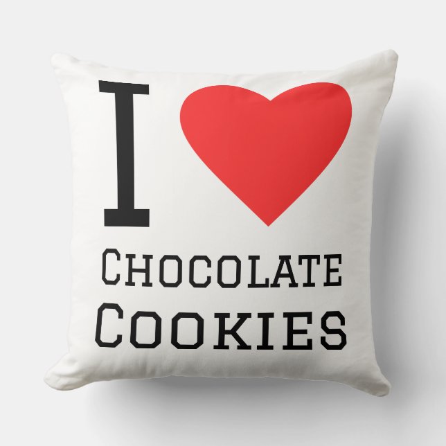I love chocolate cookies throw pillow (Front)