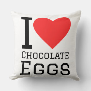 I love chocolate eggs square sticker throw pillow