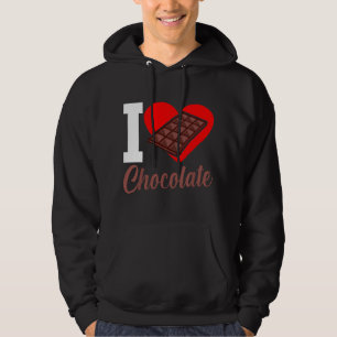 I Love Chocolate Funny Chocolates Lover Eater Grap Hoodie